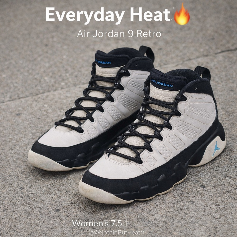 Air Jordan 9 Retro University Blue Women’s 7.5 White Black Sneaker 302359-140